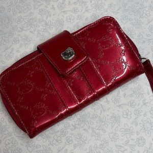 Hello Kitty x Loungefly Red Patent Zip Wallet – Embossed Logo, Y2K Cute
